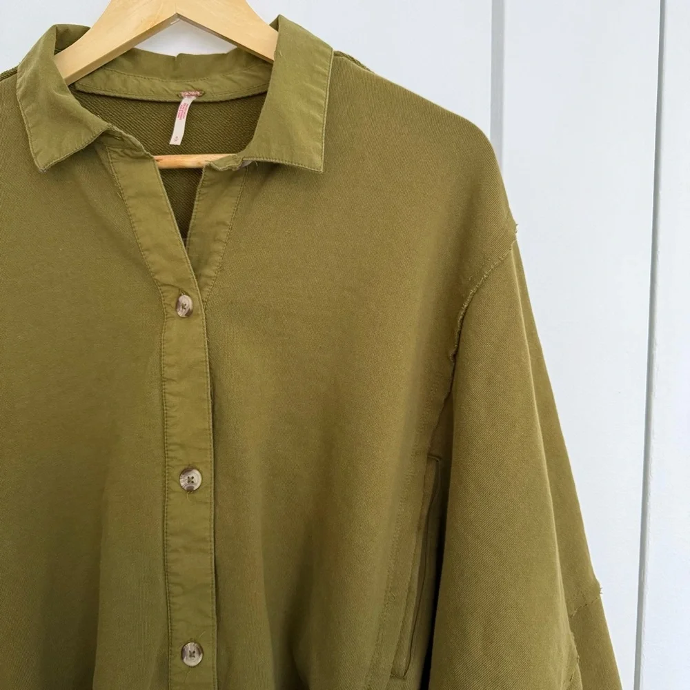 Free People - Button-Up Sweatshirt - Grape Leaves - Picture 4 of 10